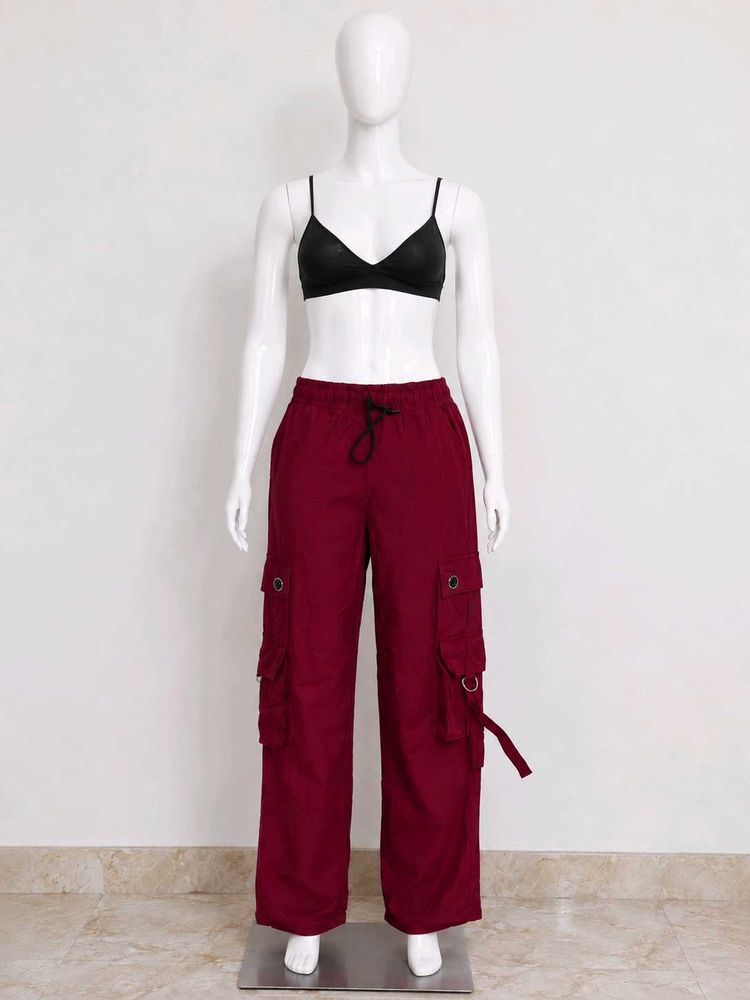 Maroon Cargo Pants Baggy