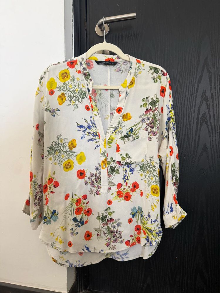 Zara Floral Print Blouse