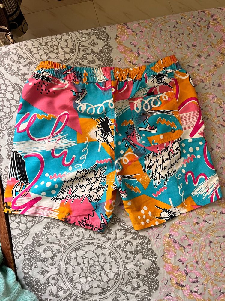 Vibrant Abstract Print Men's Shorts