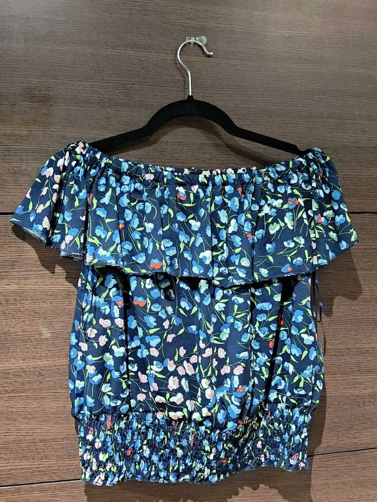 Off-Shoulder Floral Print Top