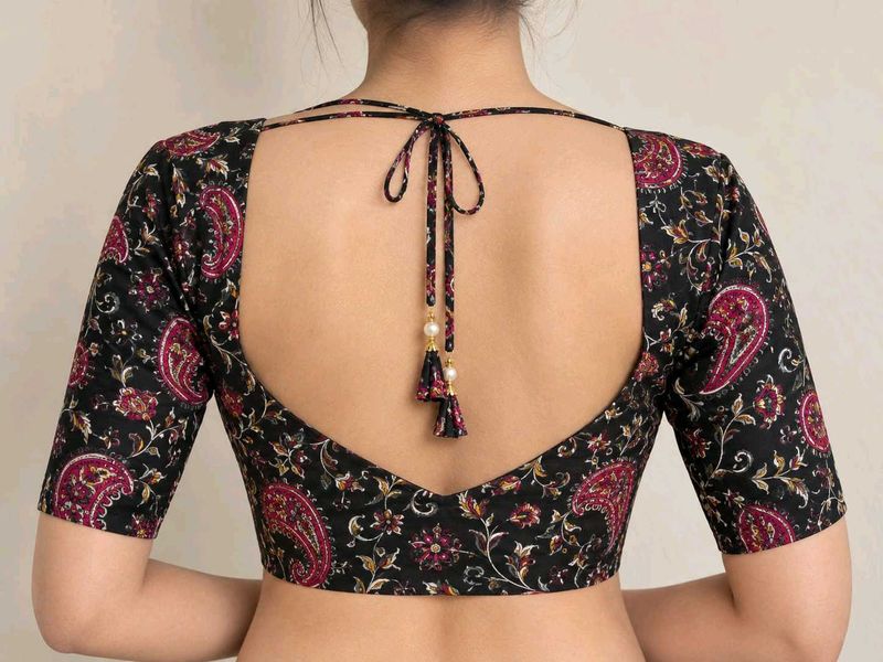 Paisley Print Back Tie Blouse