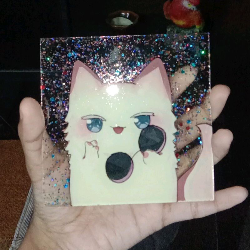 Gojo Neko Glass Painting