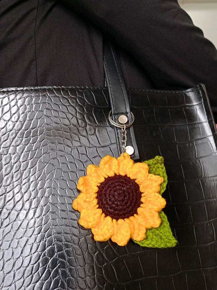 Sunflower Crochet Keychain