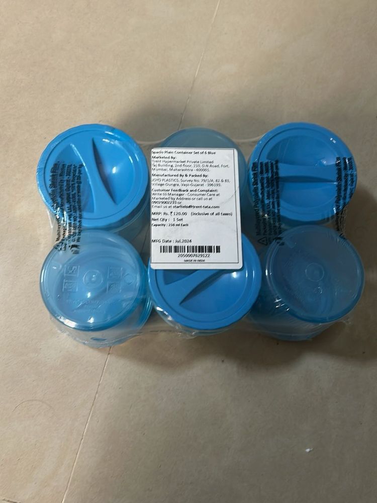 Blue Plastic Food Container Set