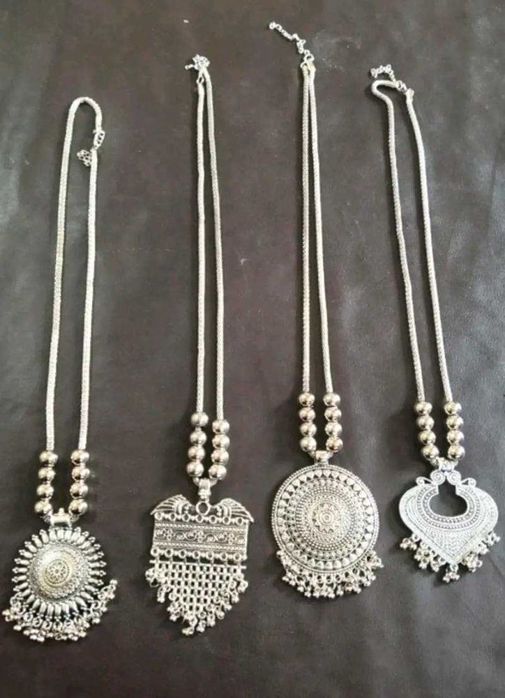 Oxidized Silver Necklaces Set