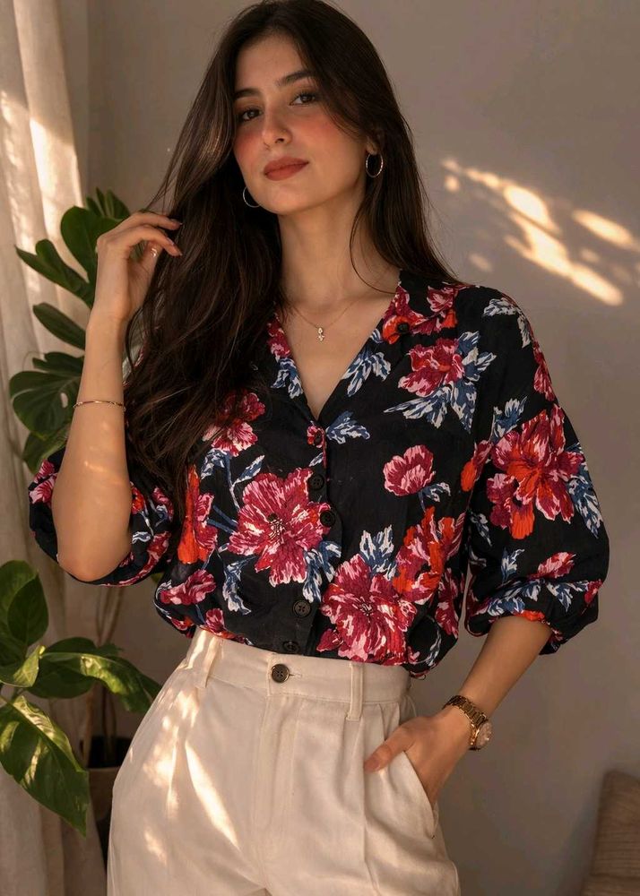 Chic Floral Print top/shirt