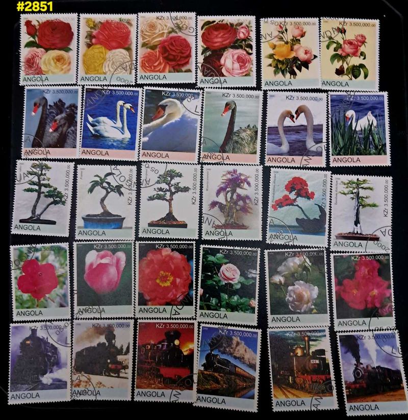 30 big , Vintage ANGOLA Postage Stamps