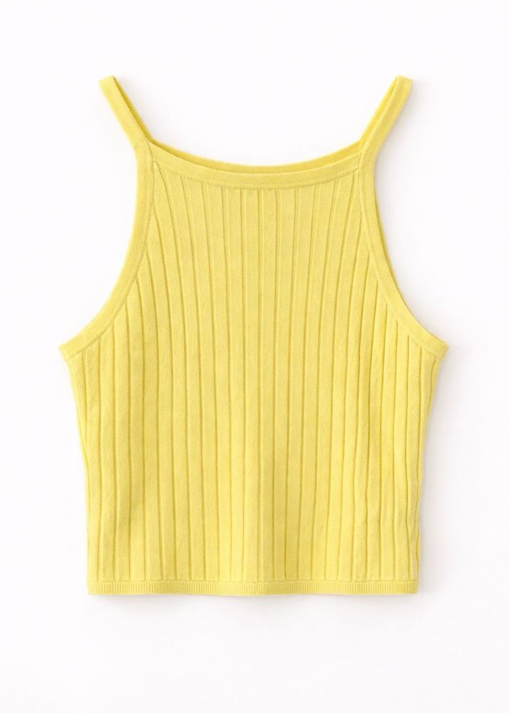 Yellow Ribbed Tank Top
