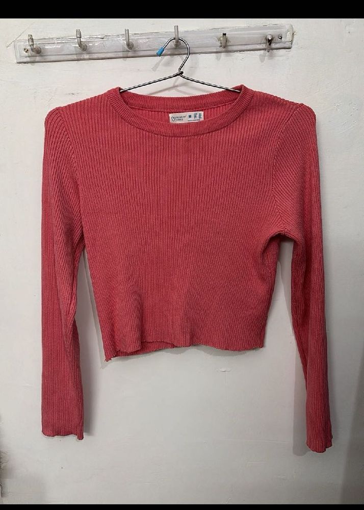 Ribbed Long Sleeve Cropped Top