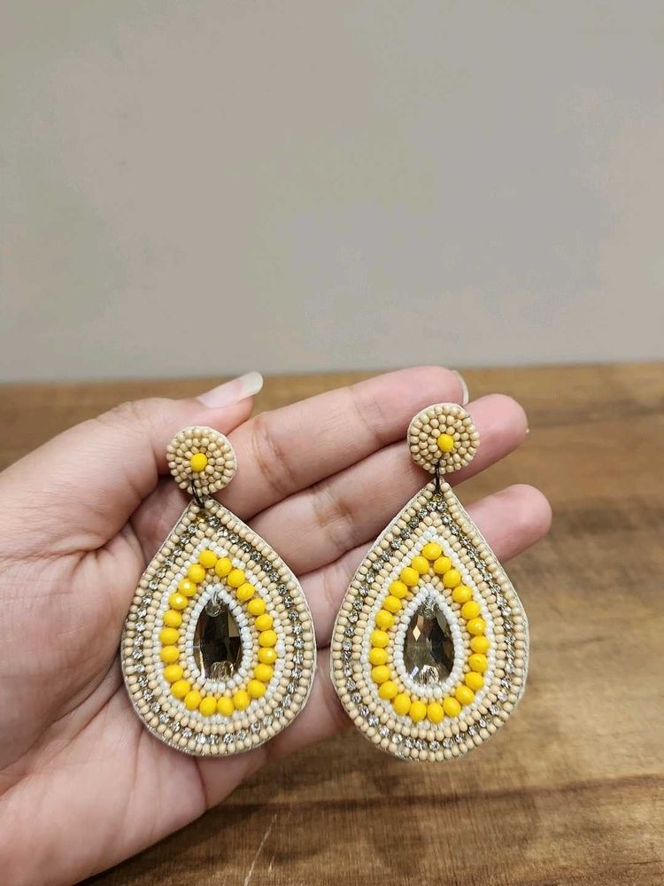 Handmade Teardrop Beaded Dangle Earrings