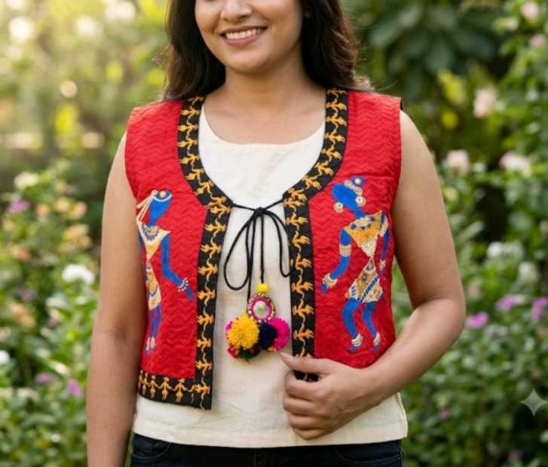 Embroidered Ethnic Sleeveless Jacket