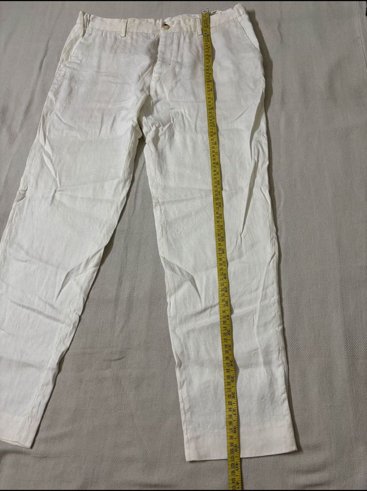 Zara Men's White Linen Pants