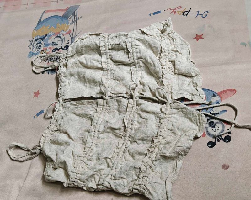 Crinkle Detail Crop Top