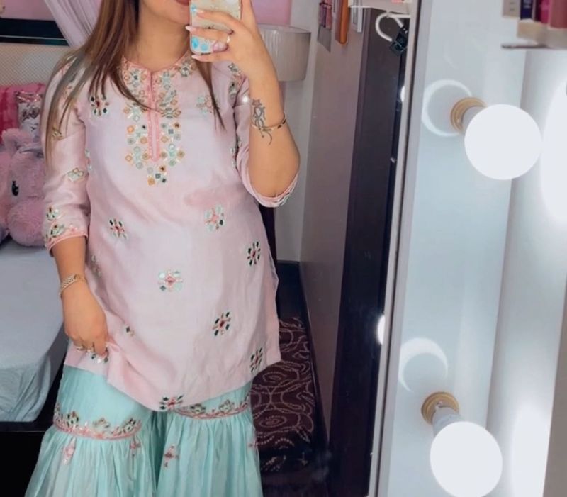 2 Piece Set Of Mirror Work Suit