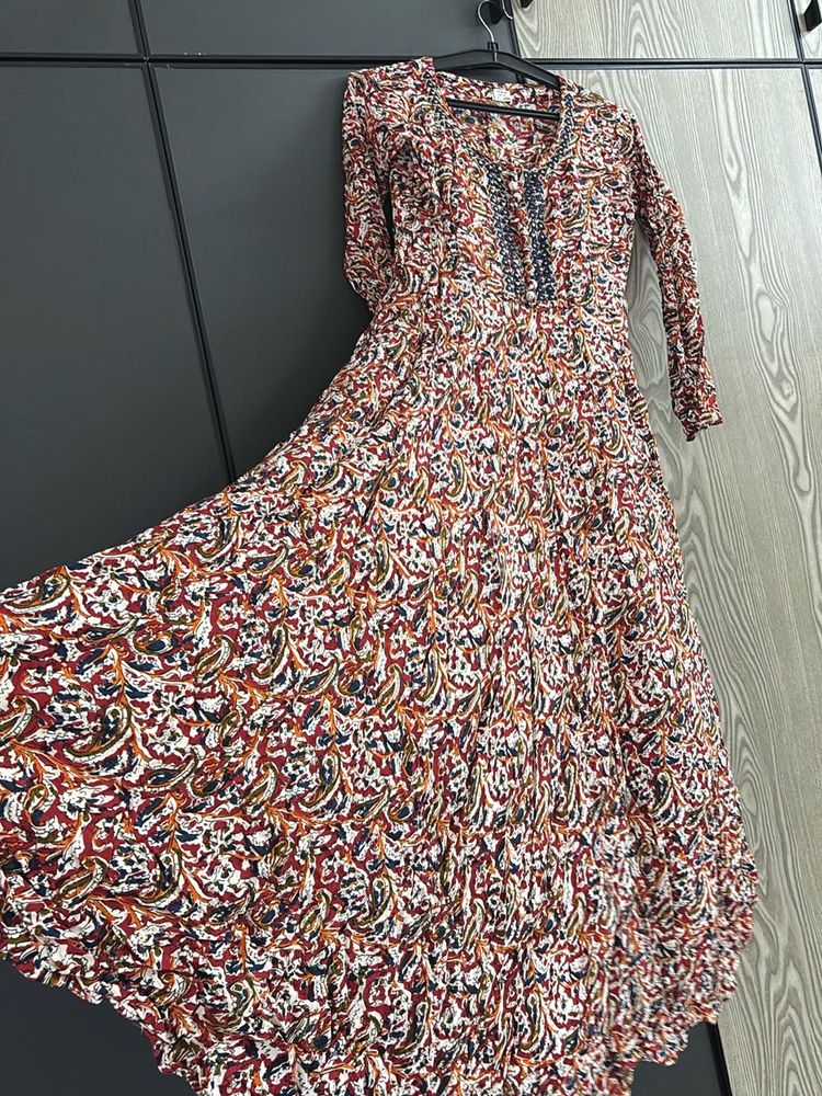 Boho Print Ethnic Gown