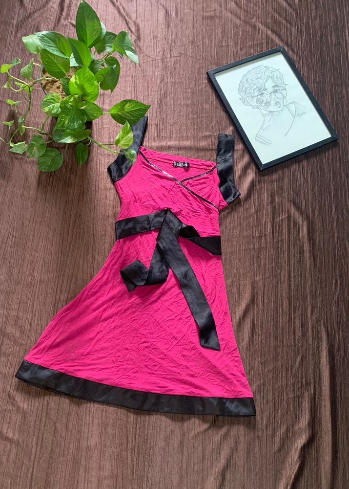 Crossword Pink Wrap Around Short Skirt