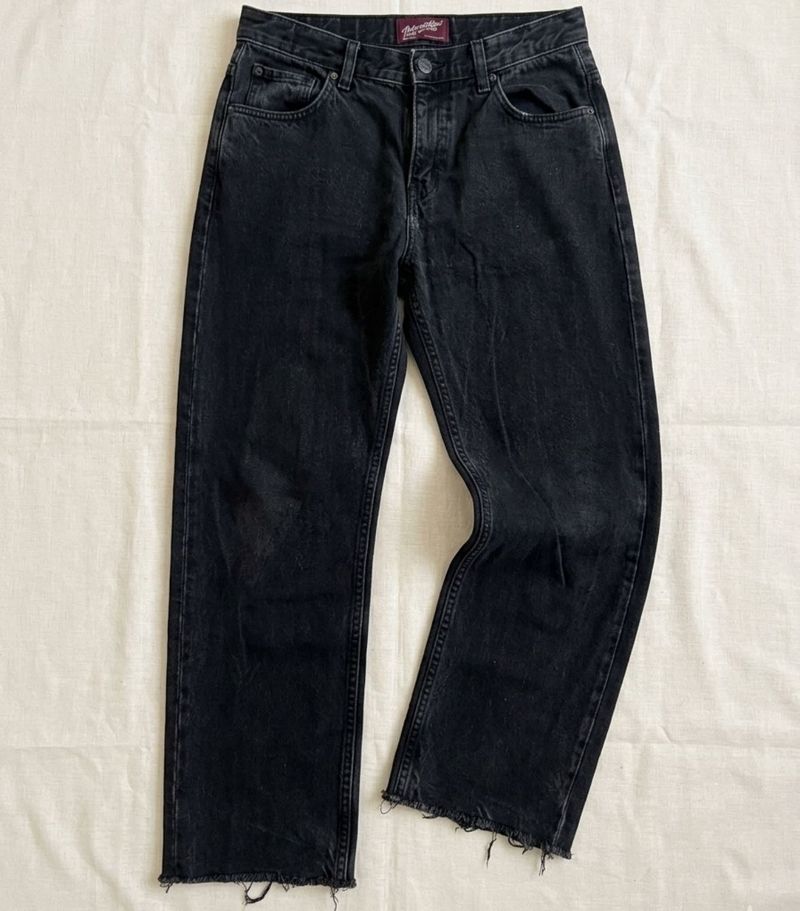 Grey Wash Cropped Denim Jeans