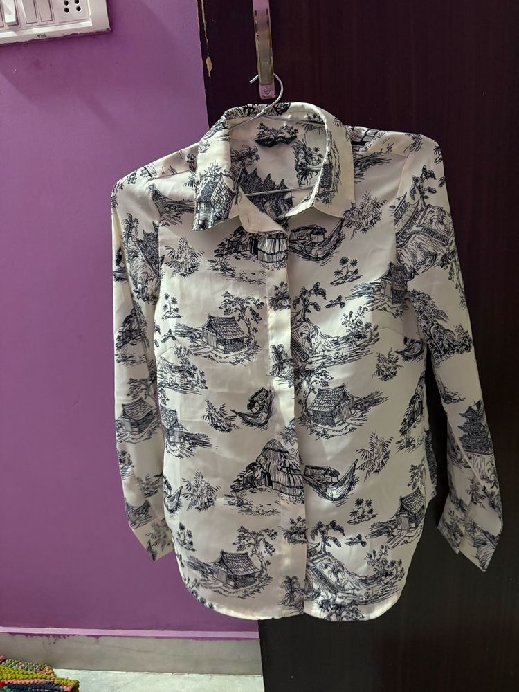 Chic Printed Long Sleeve Shirt