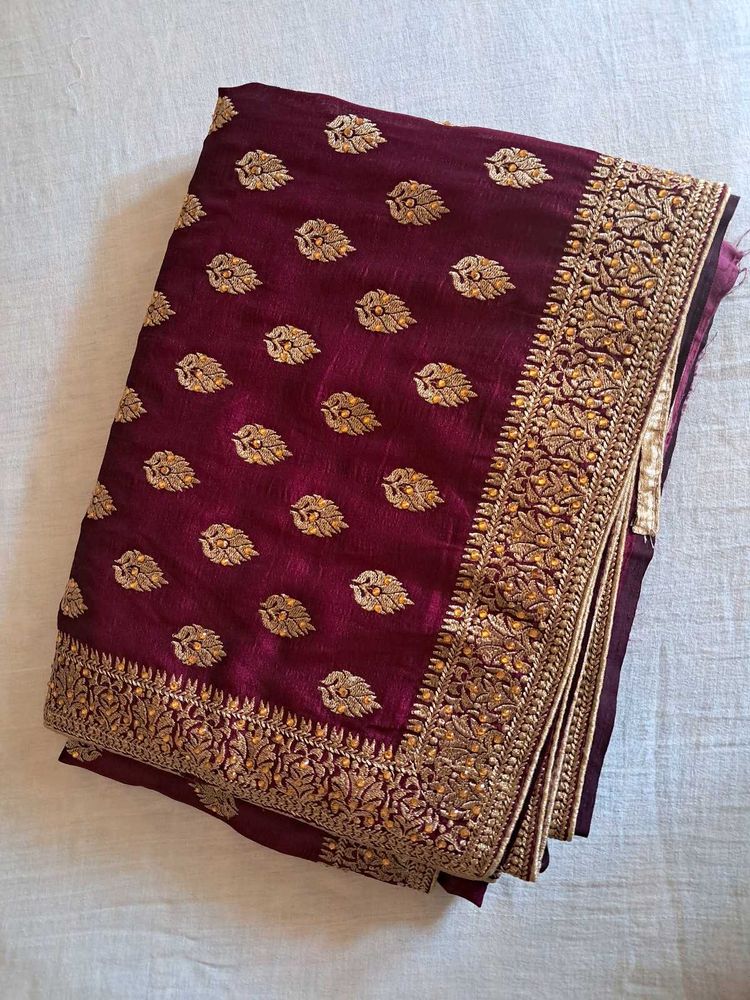 Elegant Embroidered Silk Saree