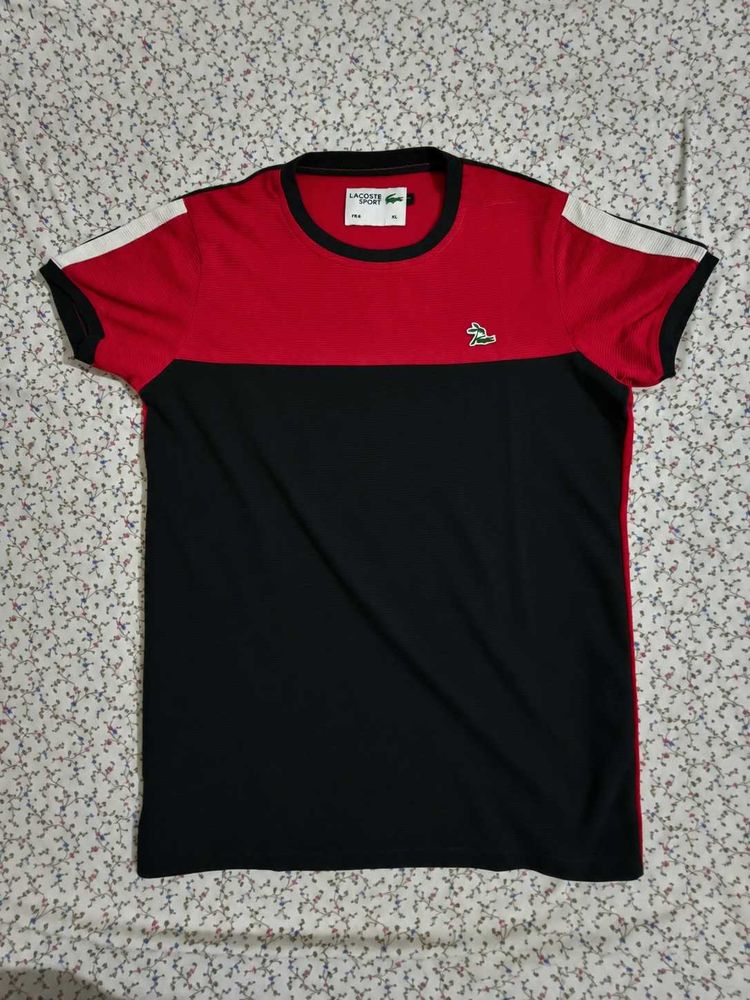 Lacoste Sport T-Shirt - Red &amp; Black ❤️