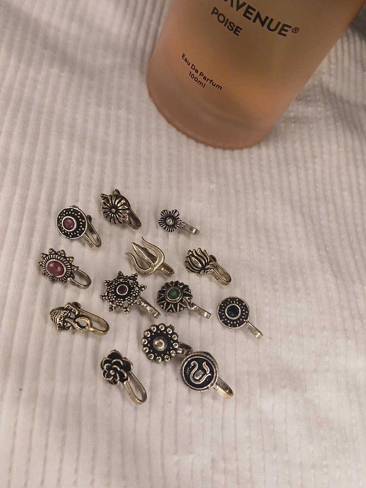 Set of 10 Ethnic Nose Pins