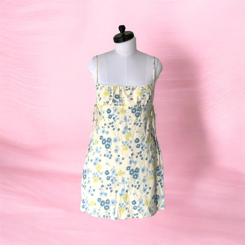 Floral Mini Dress with Tie Details