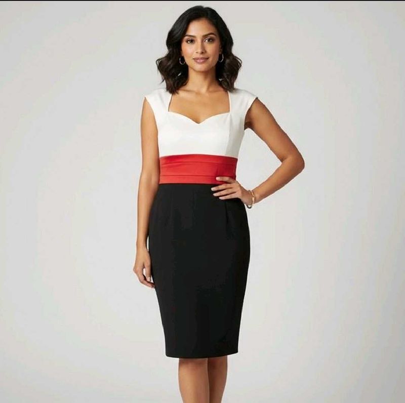 Chic Color Block Sheath Dress 🦋