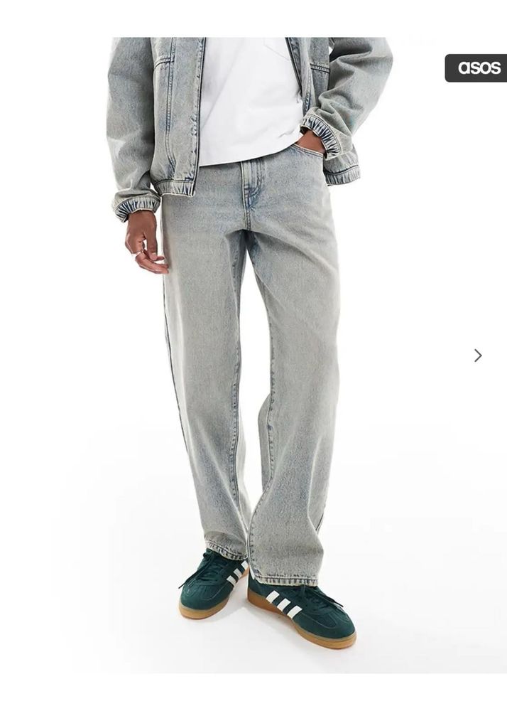 ASOS DESIGN Lightly Washed Baggy Jeans