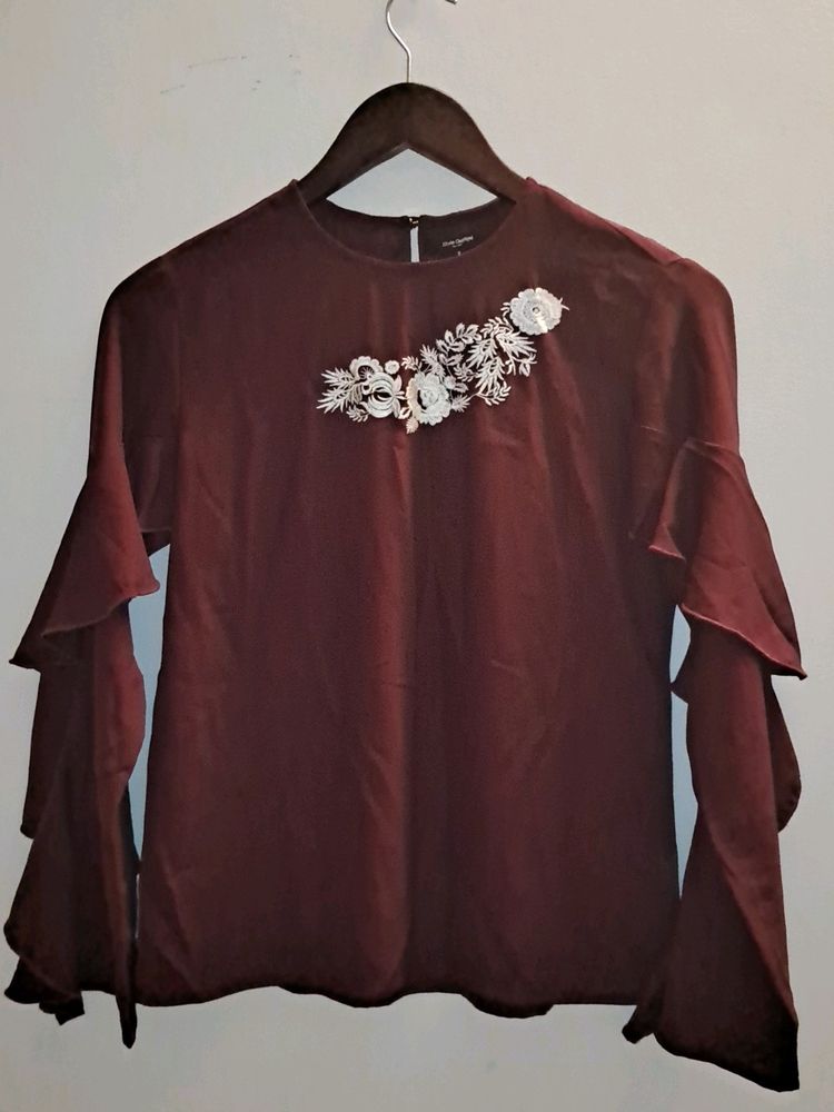 Ruffled Sleaves Top