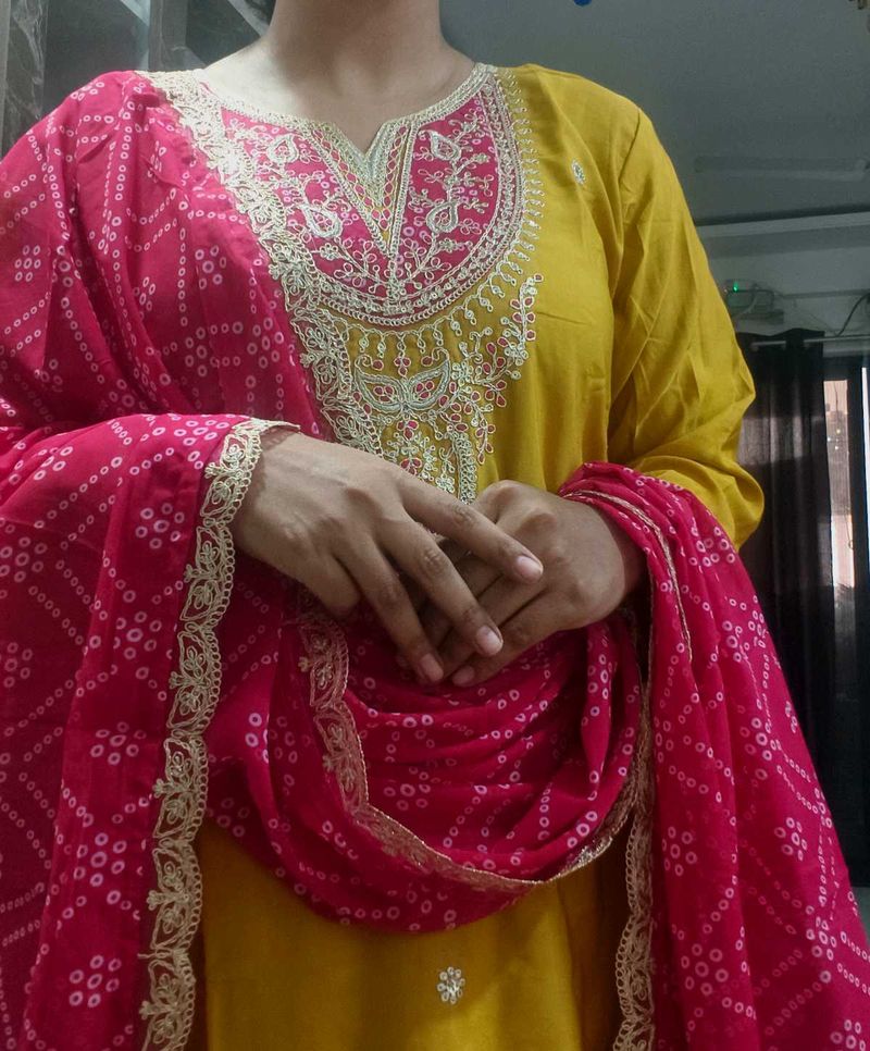 Embroidered Kurta with Dupatta