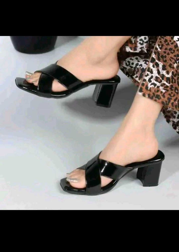 Chic Black Heels with suit and potli set