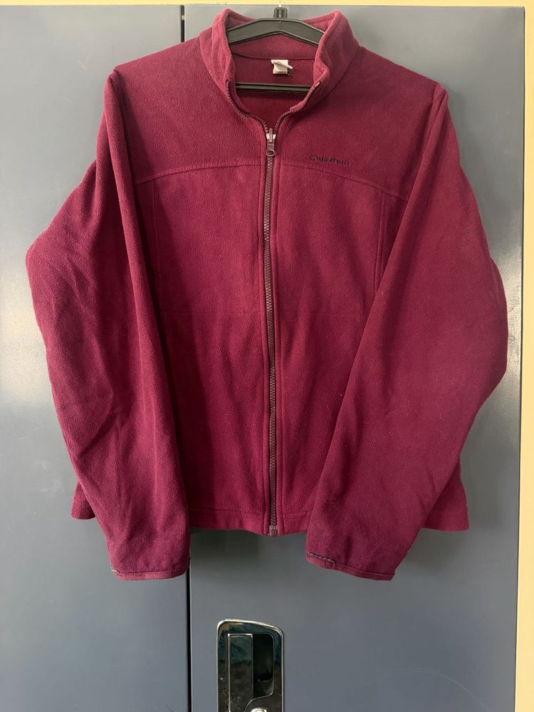Quechua Maroon Fleece Zip-Up Jacket