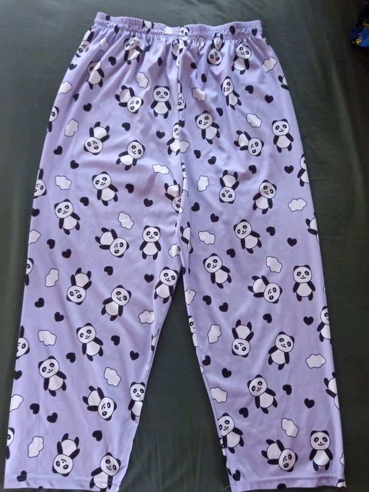 Cute Panda Print Pajama Lavender Women