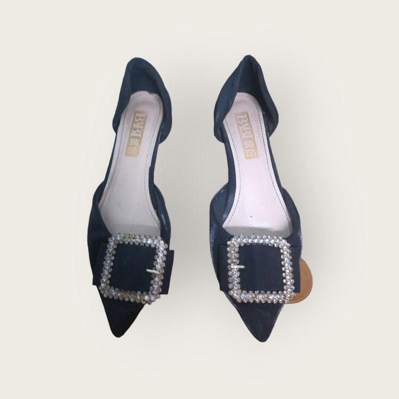 Black Silk Satin Heels (Taiwan)