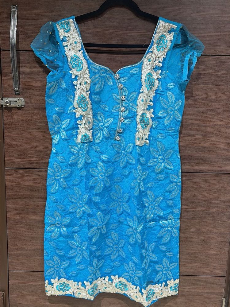 Blue Embroidered Kurta Set