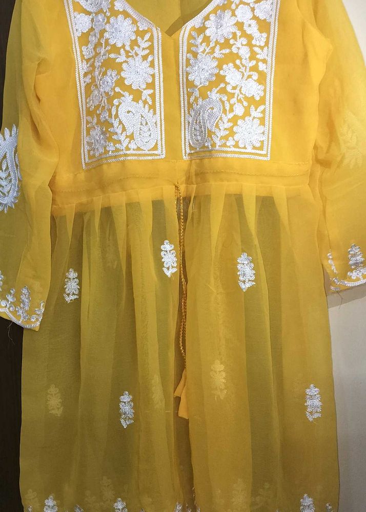 Yellow Embroidered Kurta