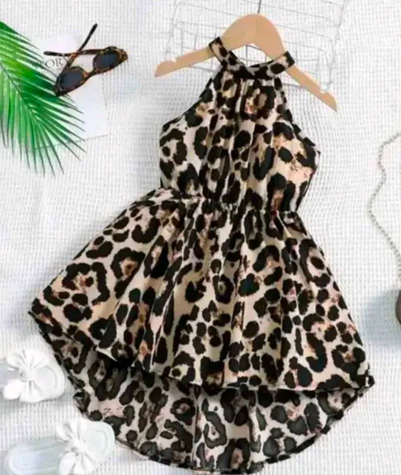 Leopard Print Halter Dress