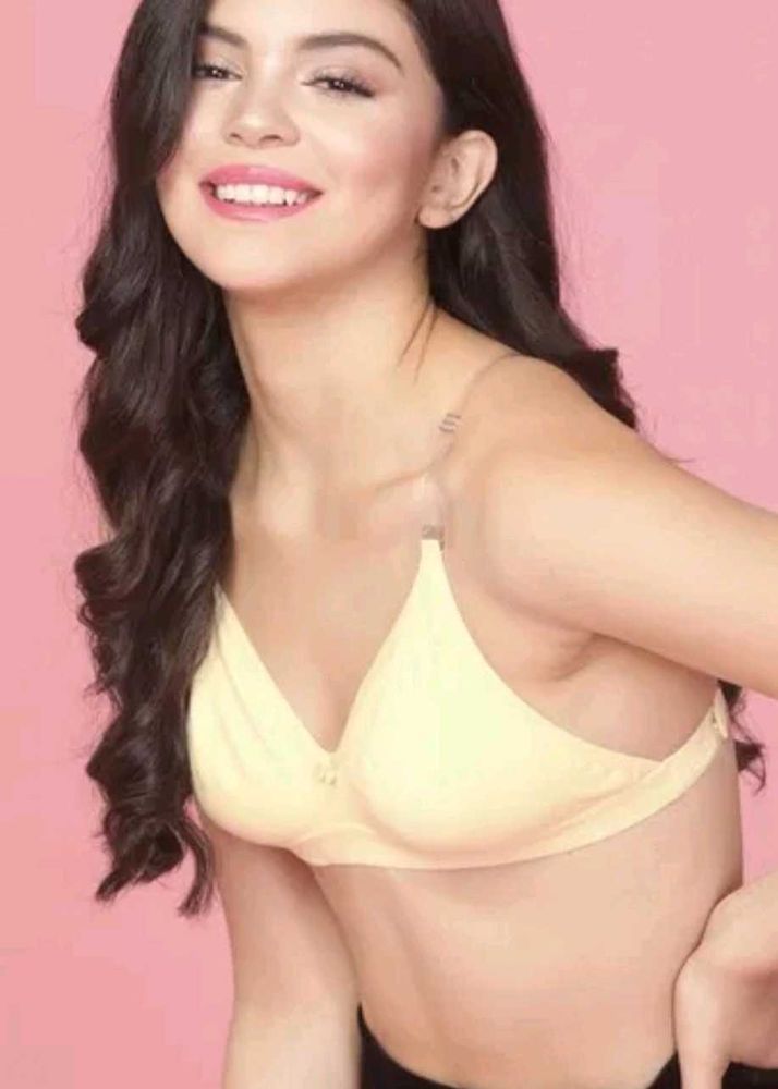 Comfortable Light Yellow Bra