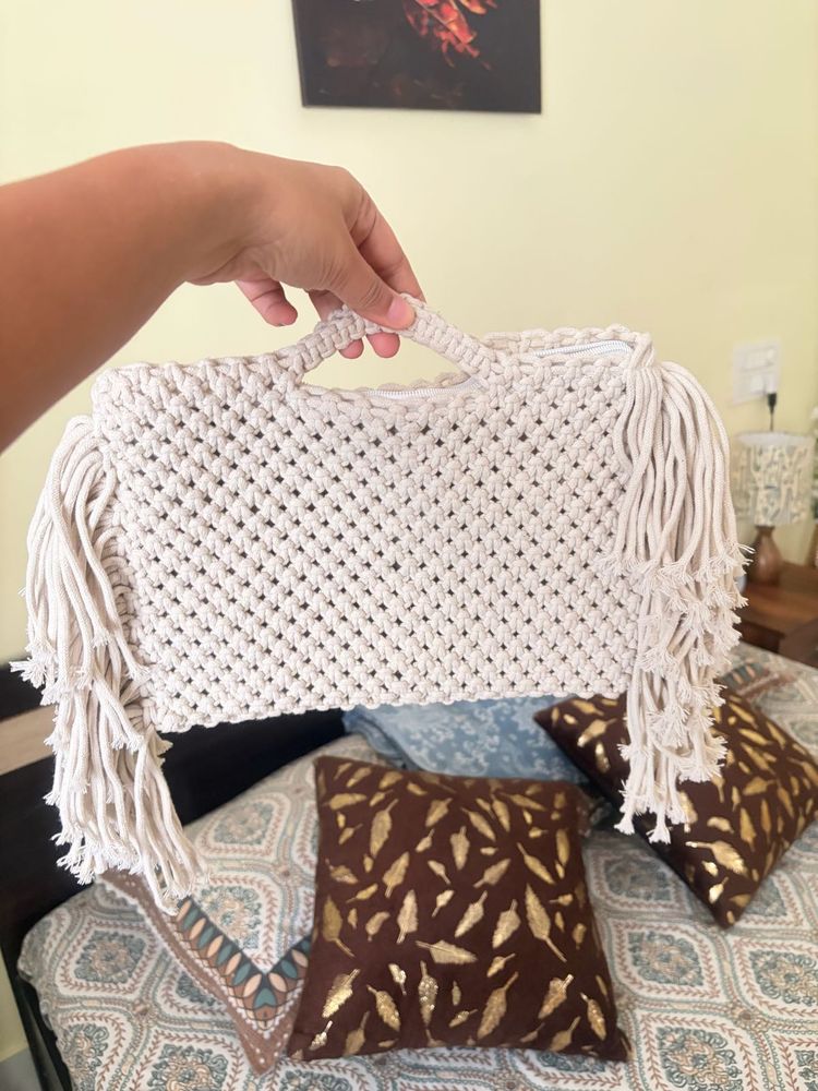 Macrame Fringe Bag