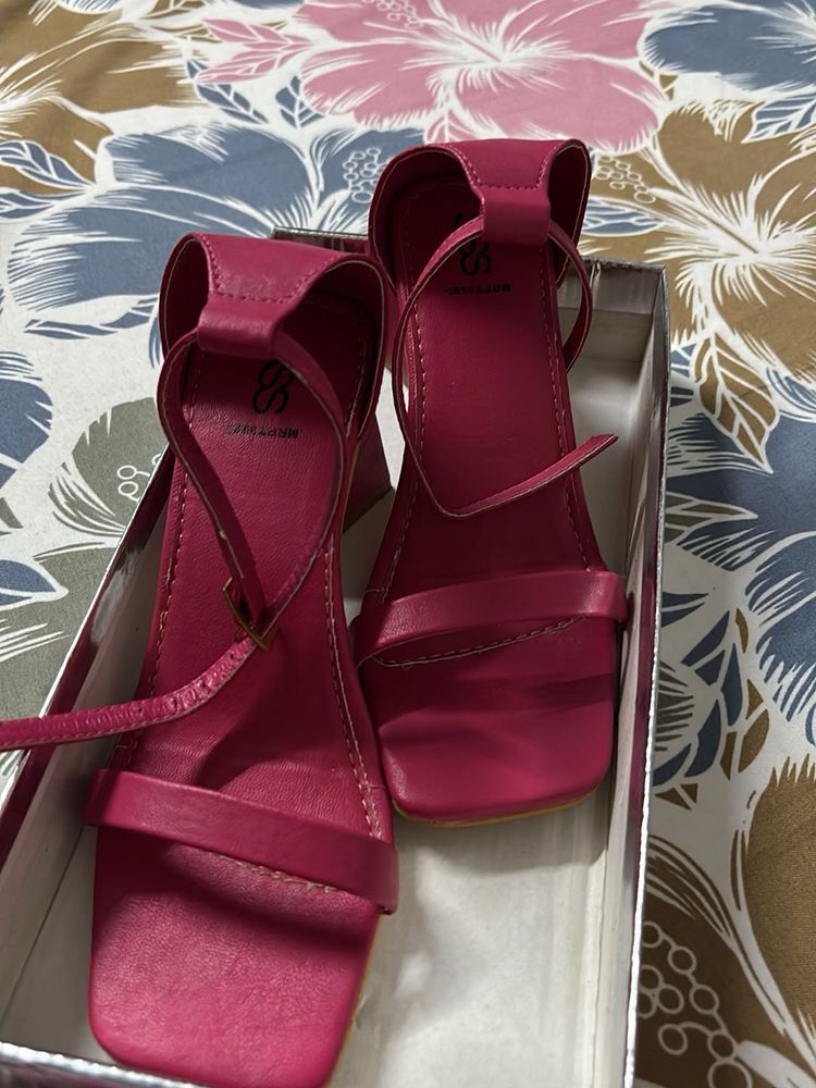 Women’s Hot Pink Block Heel Sandals