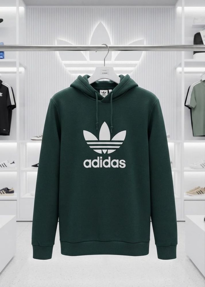 Adidas Green Trefoil Hoodie