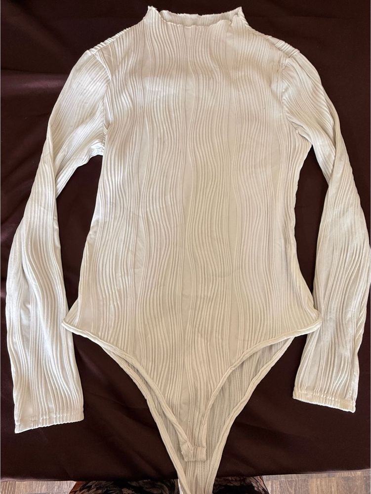 Textured Mock Neck Bodysuit