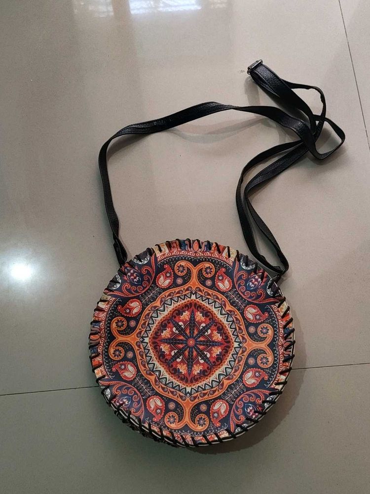 Round Mandala Sling Bag