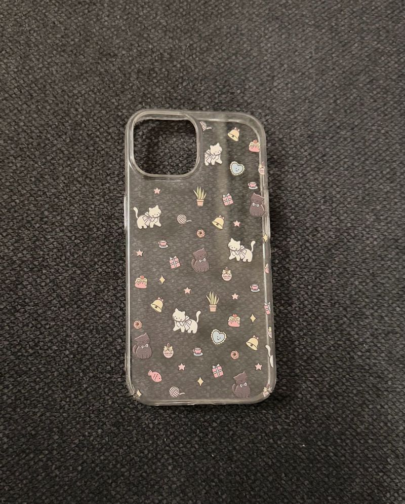IPhone 13 Clear Cat Pattern Phone Case
