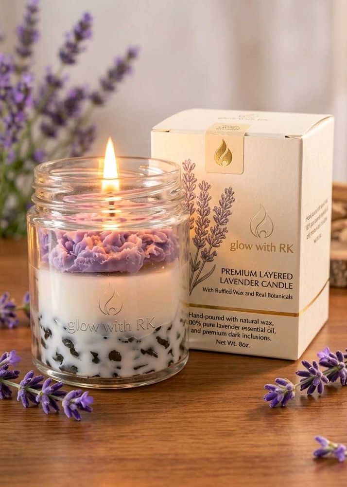 Premium Layered Lavender Candle