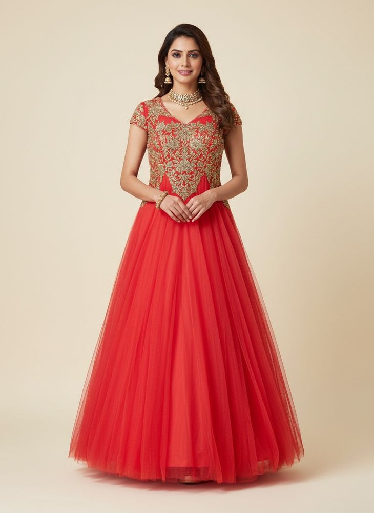Elegant Red Ethnic Gown