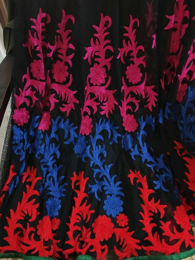 Stylish Black &amp; Pink Soch Anarkali