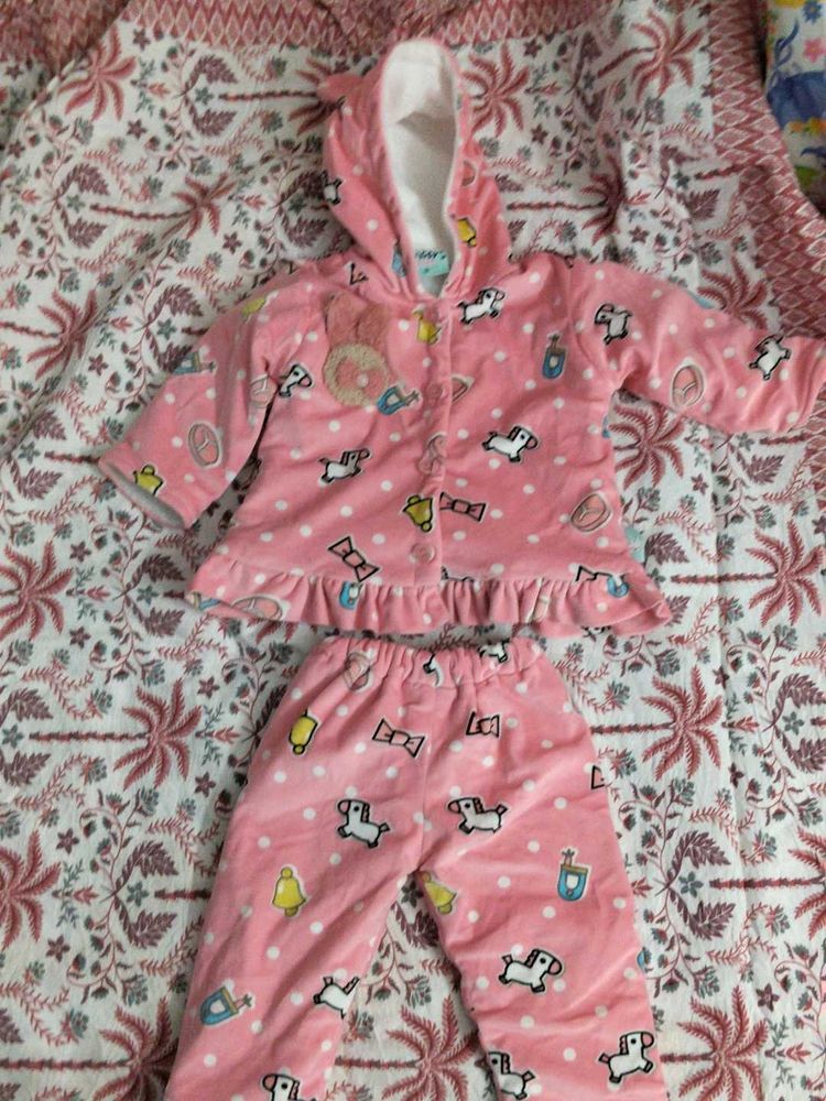 Cute Pink thermal Pajama Set
