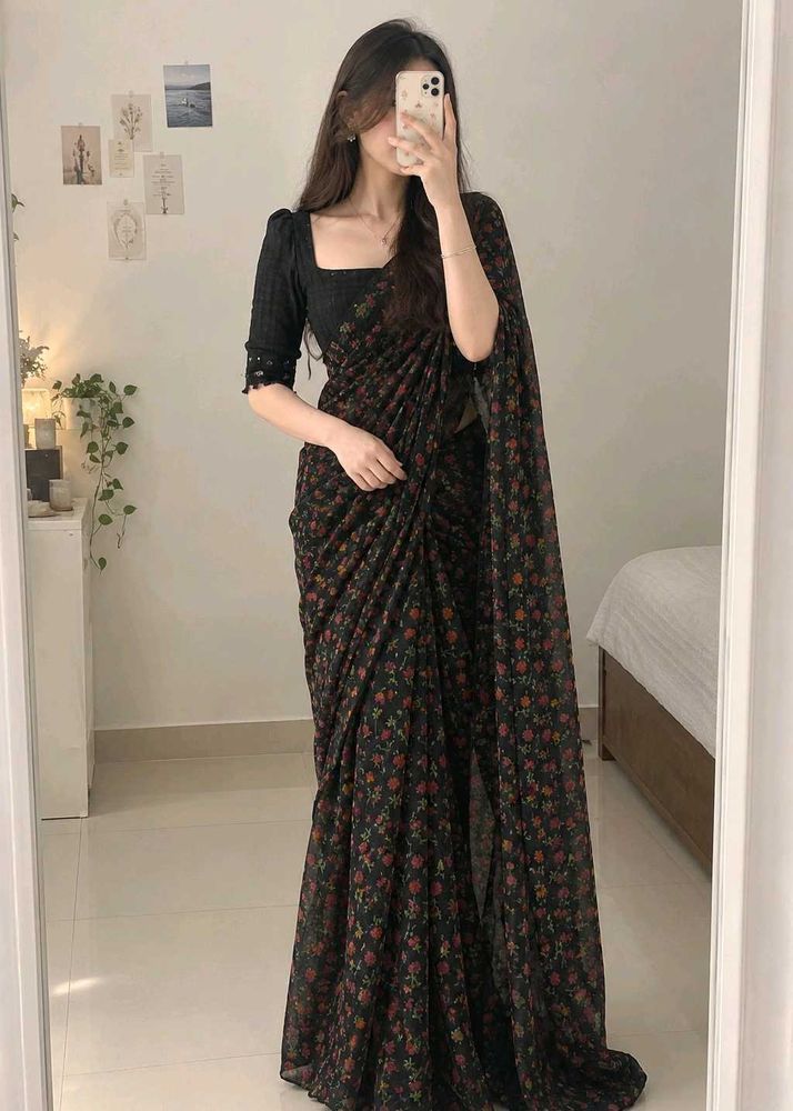 Elegant Black Saree