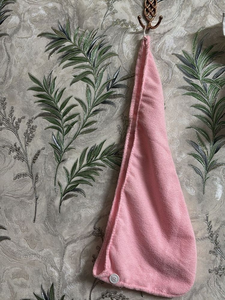 Pink Microfiber Hair Drying Towel